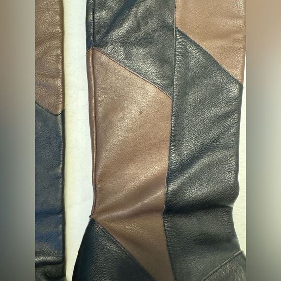 Genuine Leather Over The Knee Women’s Black And Brown Boots Size 8 Handmade - Picture 12 of 15